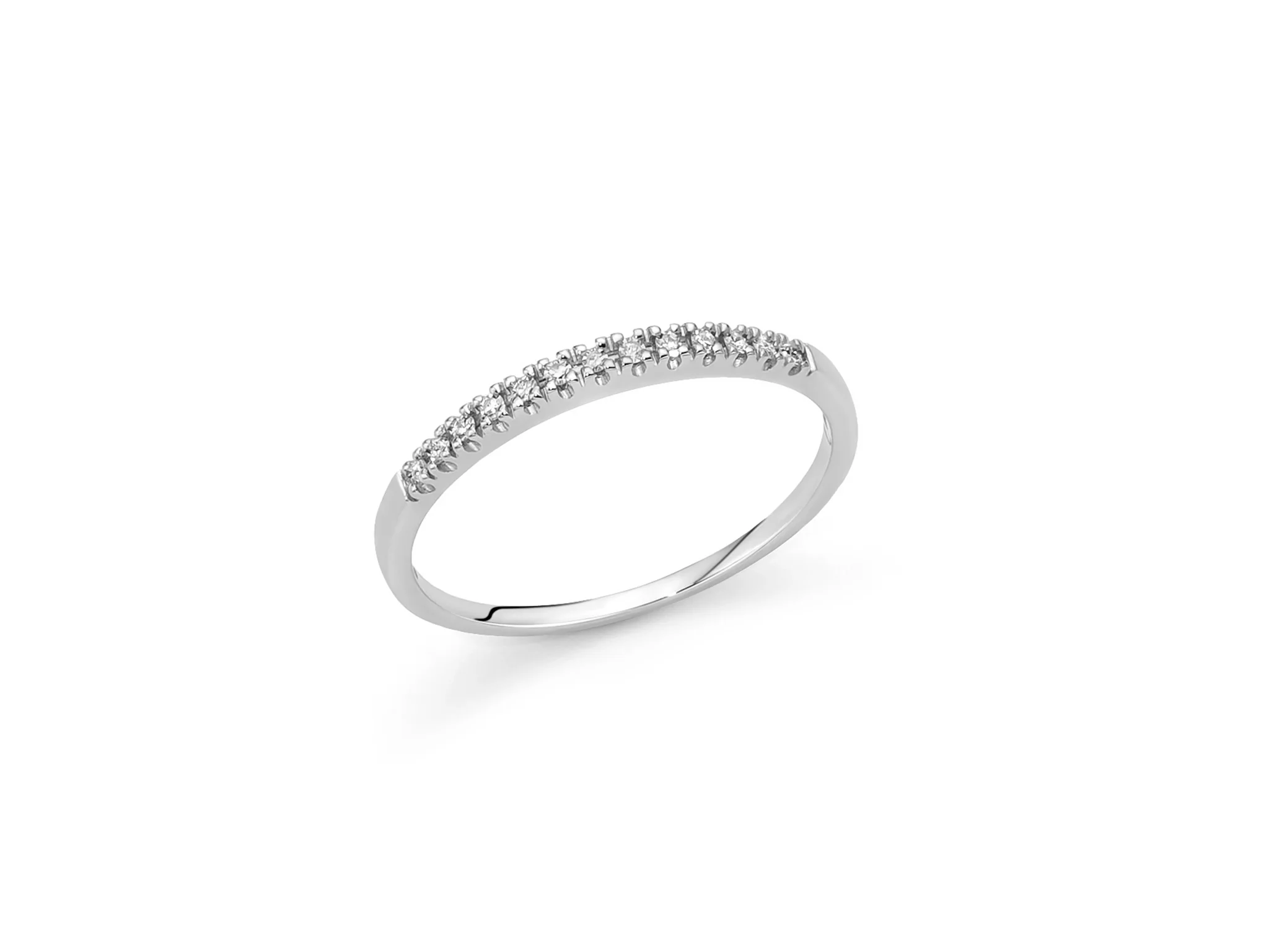 Anello riviere di diamanti in oro bianco 375