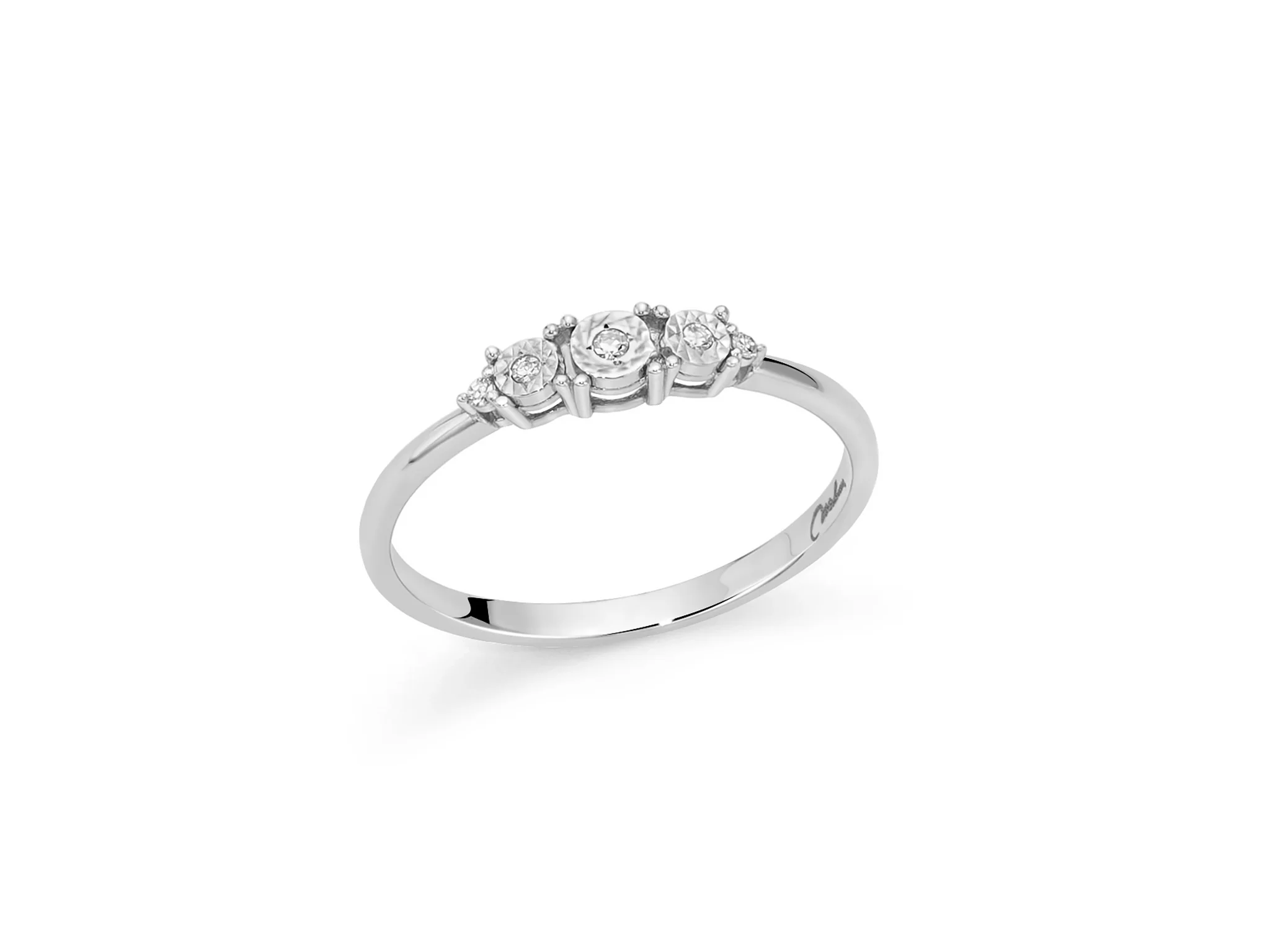 Anello riviere incanto in oro bianco con diamanti