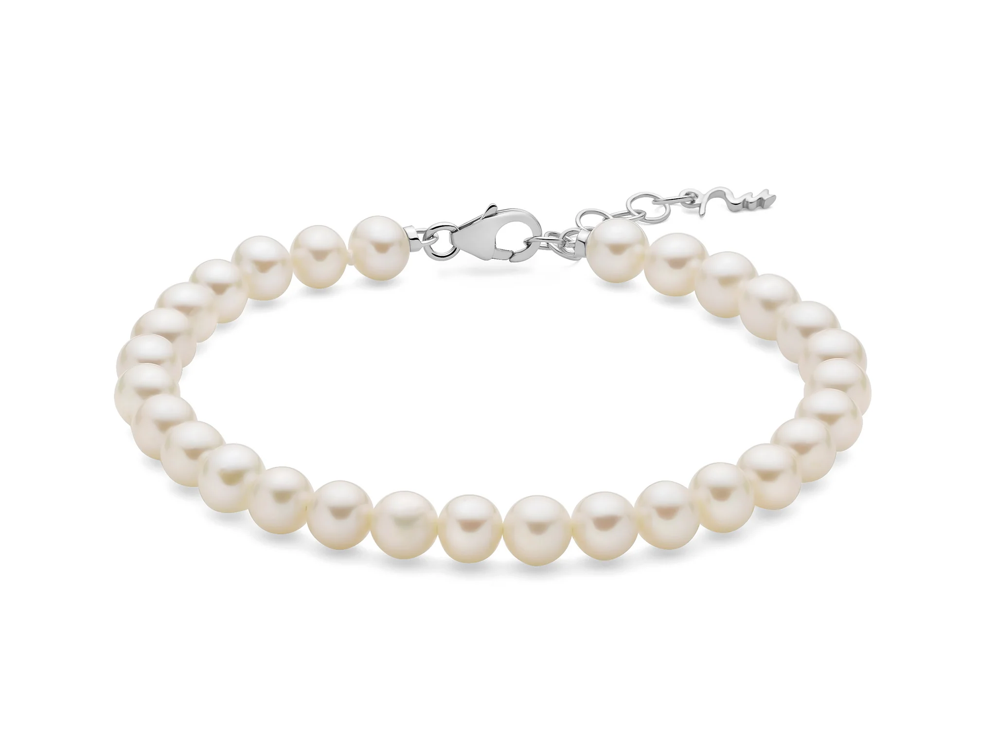 Bracciale di perle Oriente con elastico e chiusura regolabile in argento