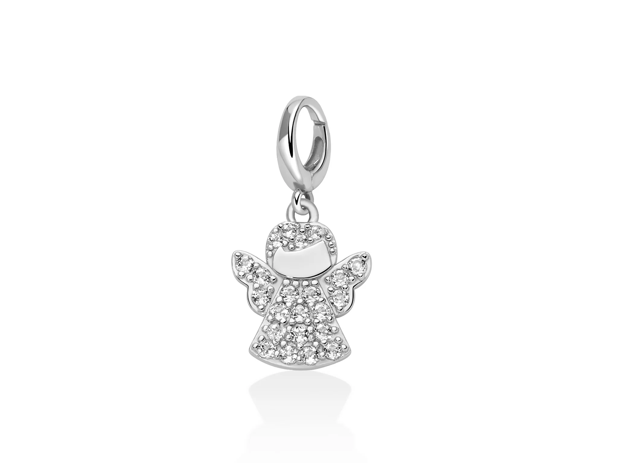 Charm pendente con topazi e argento angelo