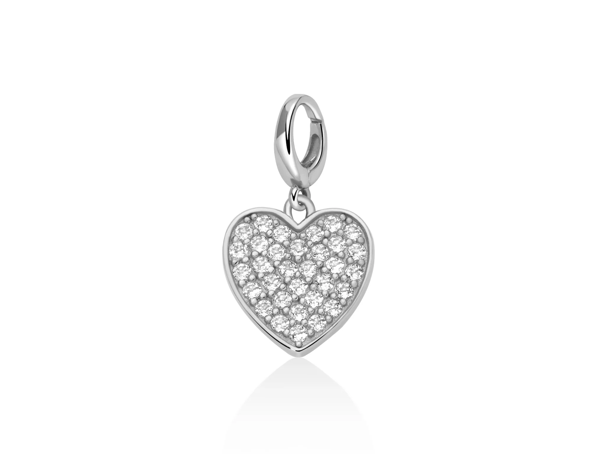 Charm pendente con topazi e argento cuore