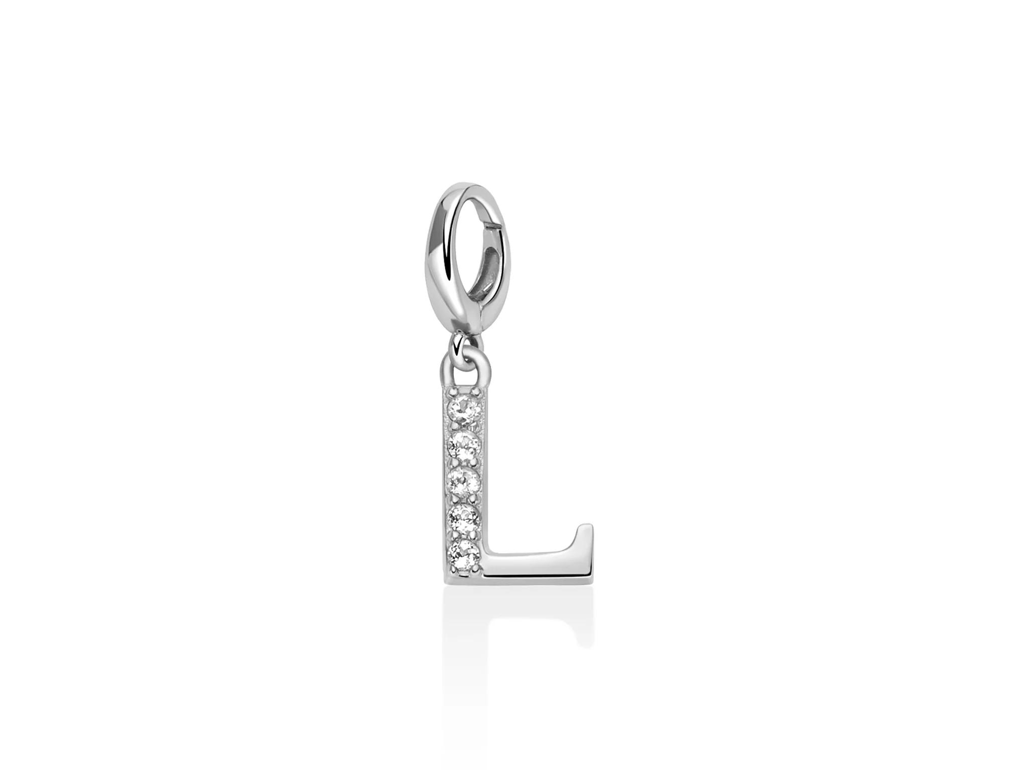 Charm pendente con topazi e argento lettera L