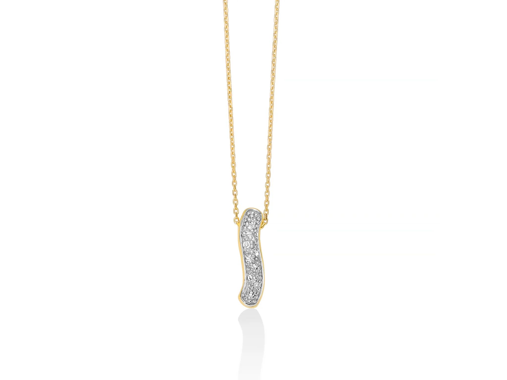 Collana con pavé diamanti in oro giallo 375
