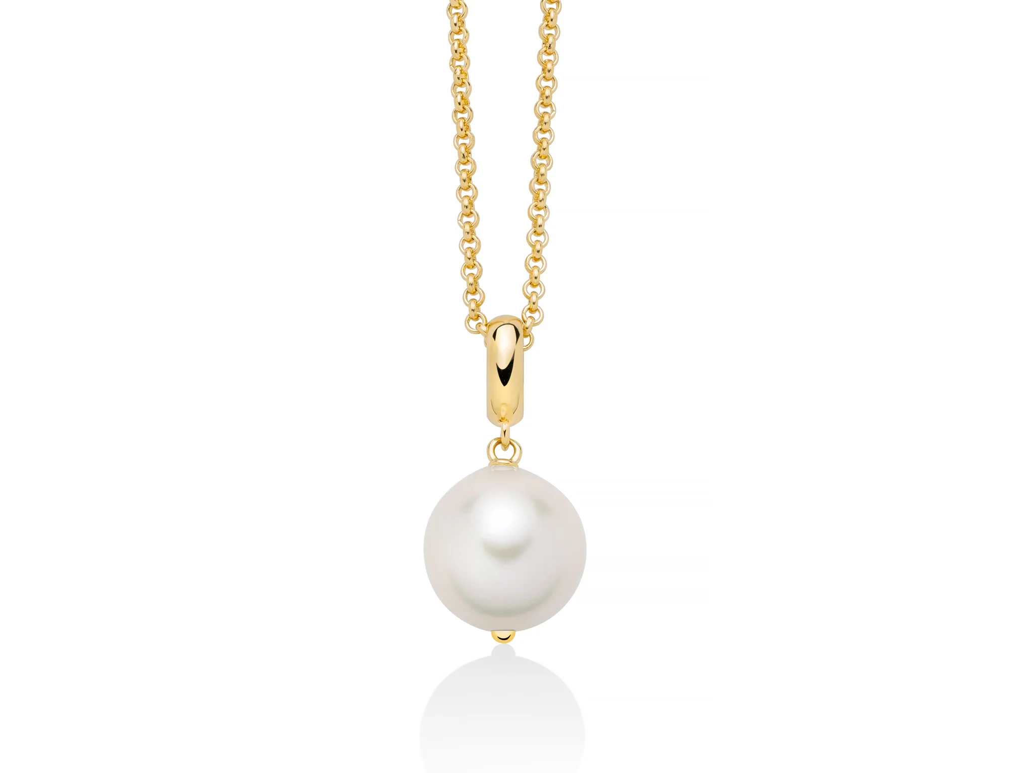 Collana con perla Oriente barocca in argento dorato