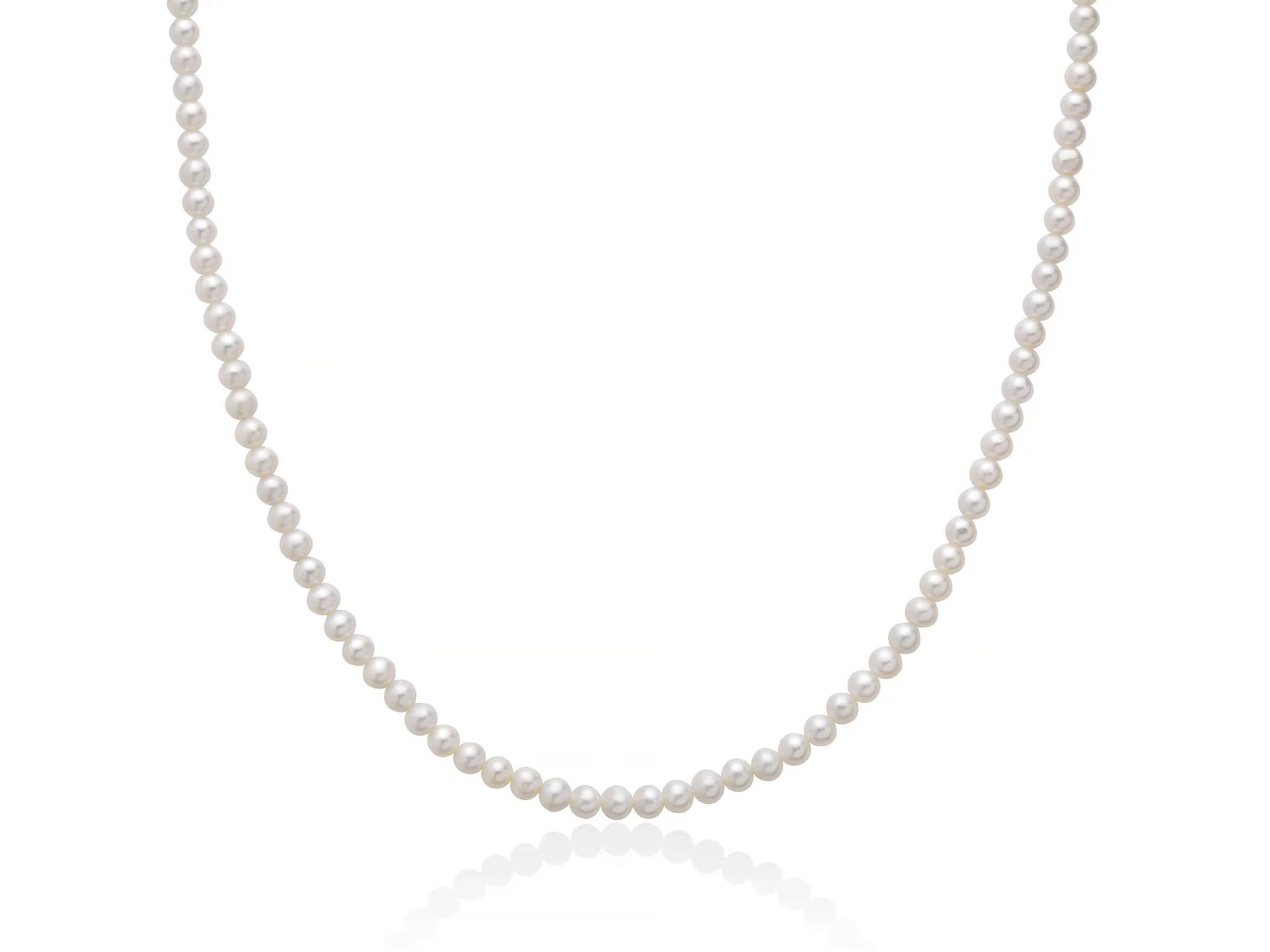 Collana di perle Oriente con chiusura in oro bianco 40 cm