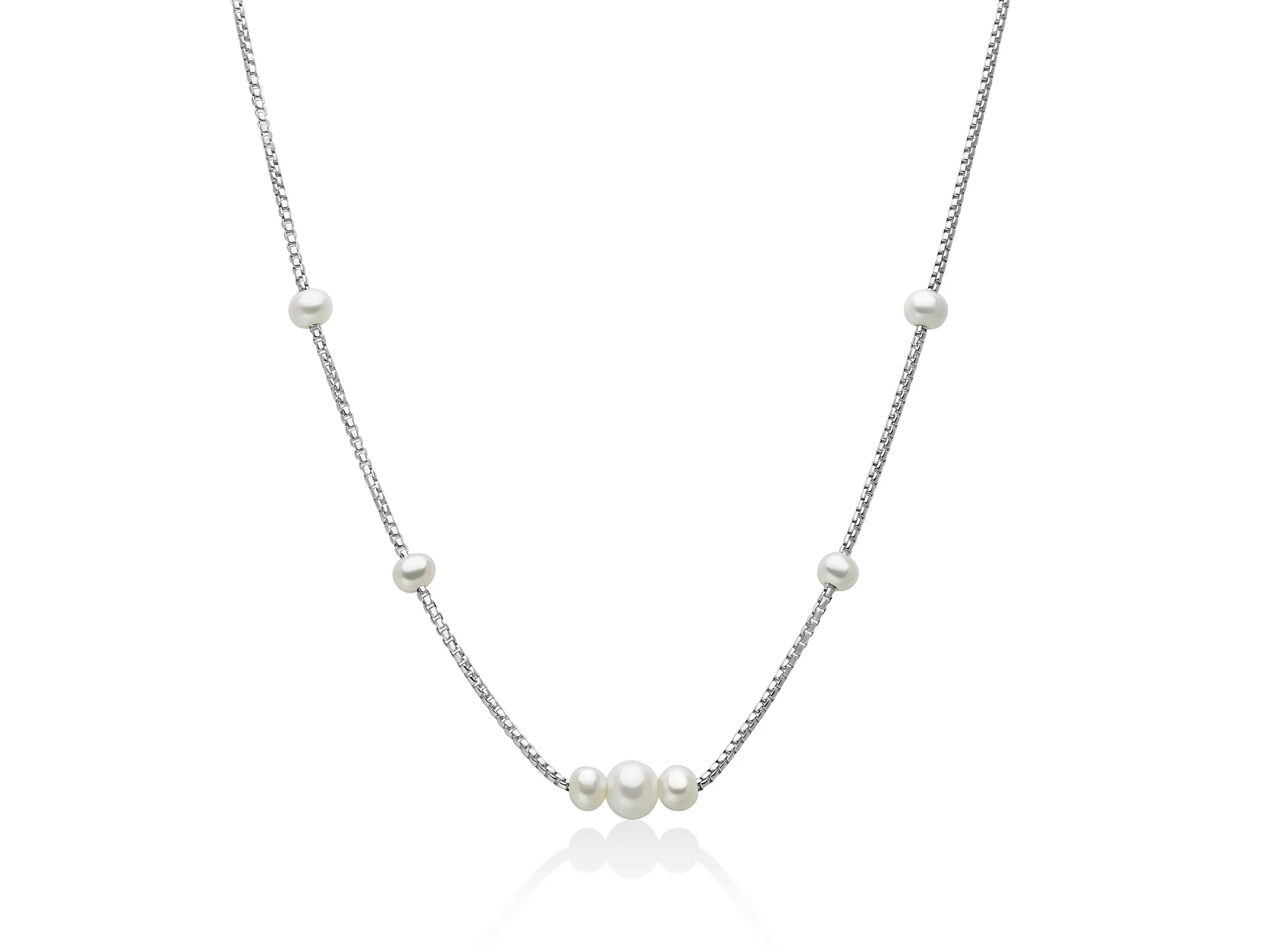 Collana in argento con perle Oriente