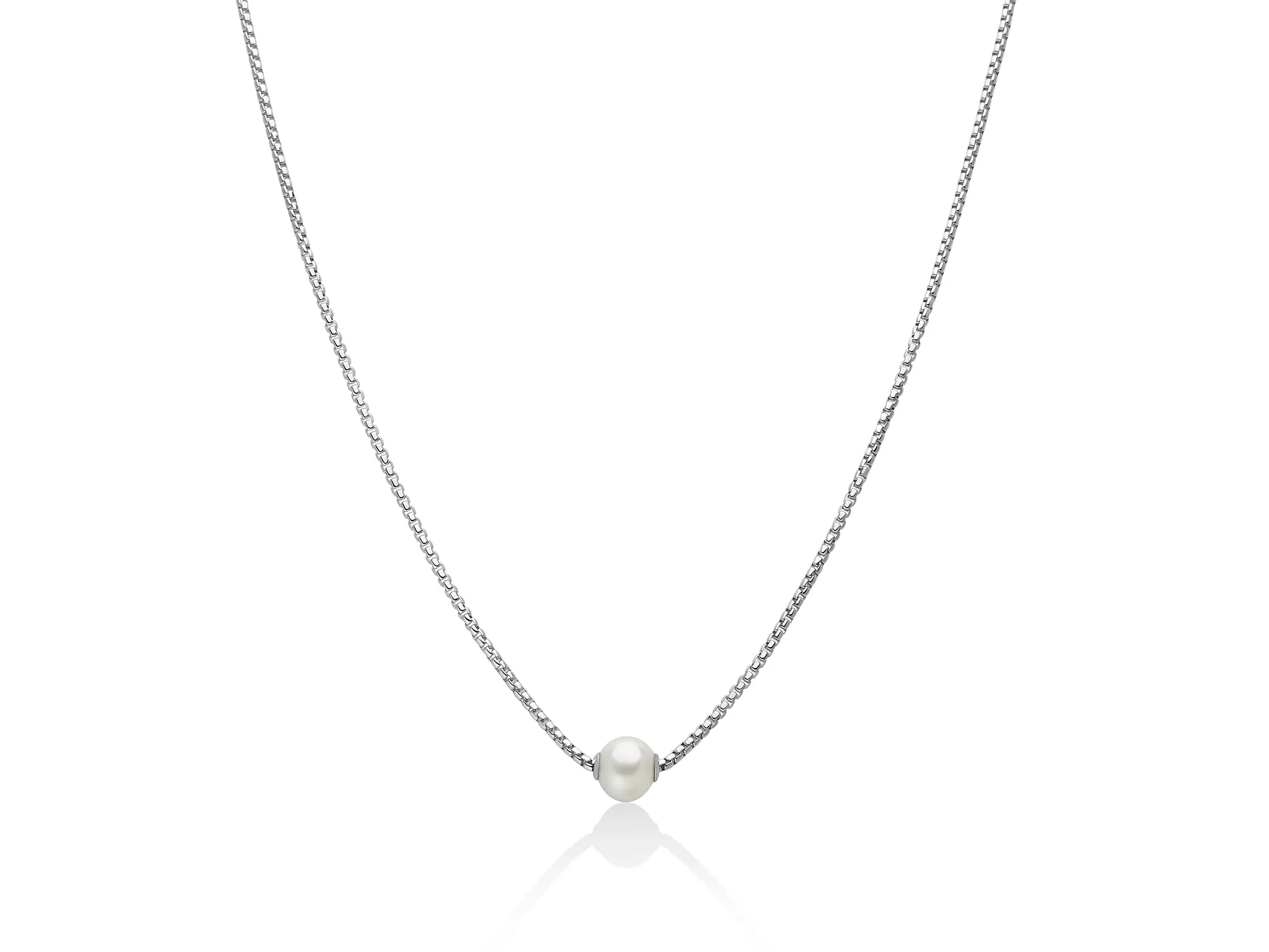 Collana in argento e perla Oriente passante