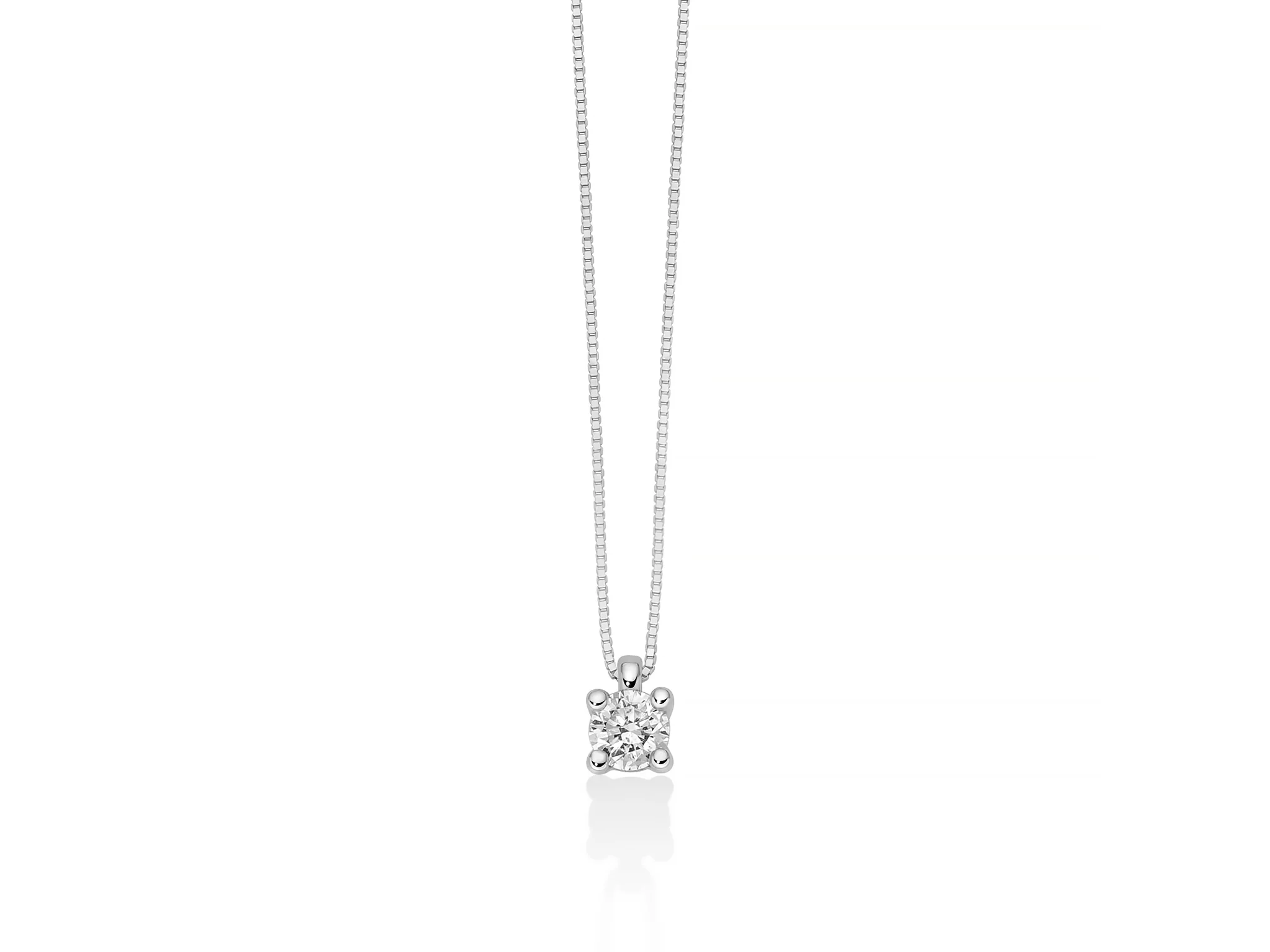 Collana punto luce con diamante in oro bianco 750 e design a griffe regolari - Image 2