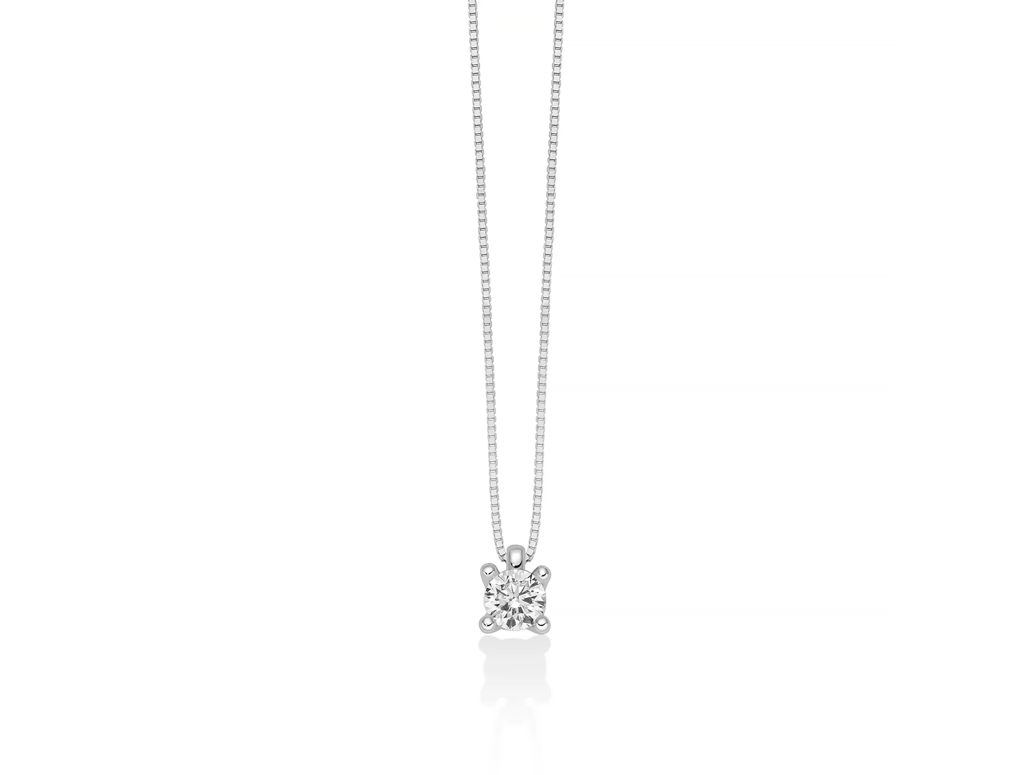 Collana punto luce con diamante in oro bianco 750 e design a griffe regolari - Image 3