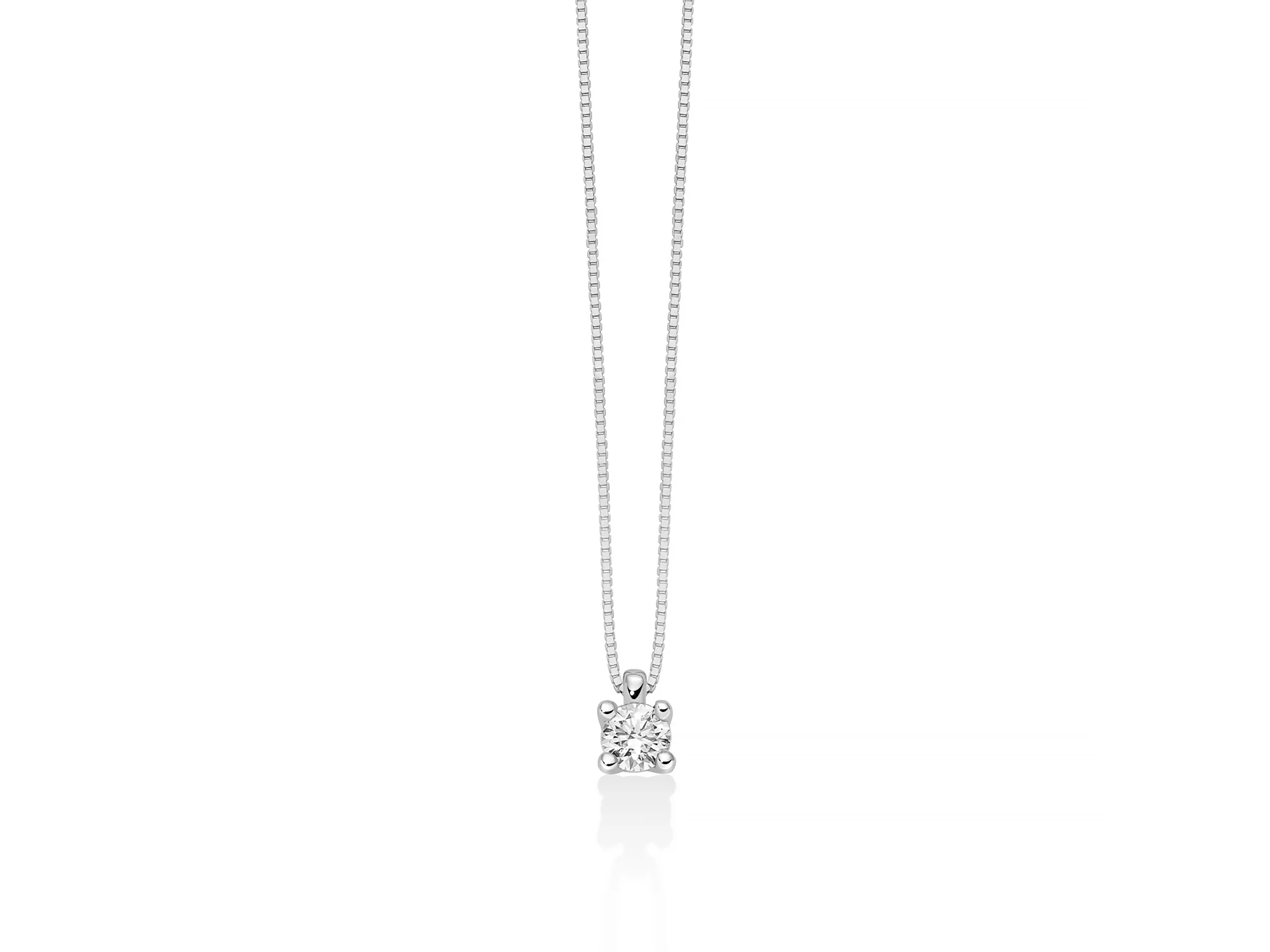 Collana punto luce con diamante in oro bianco 750 e design a griffe regolari - Image 4