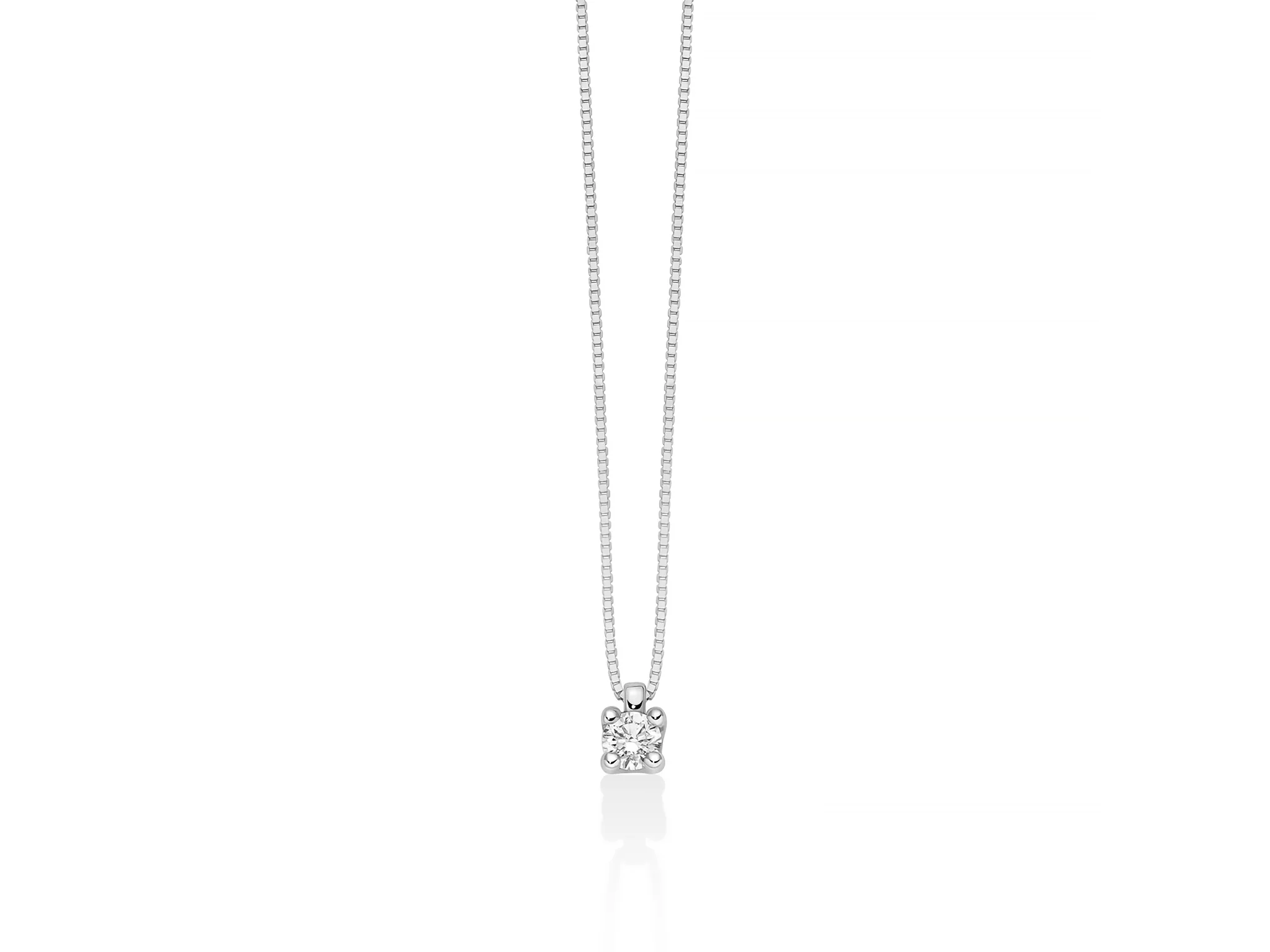 Collana punto luce con diamante in oro bianco 750 e design a griffe regolari - Image 5