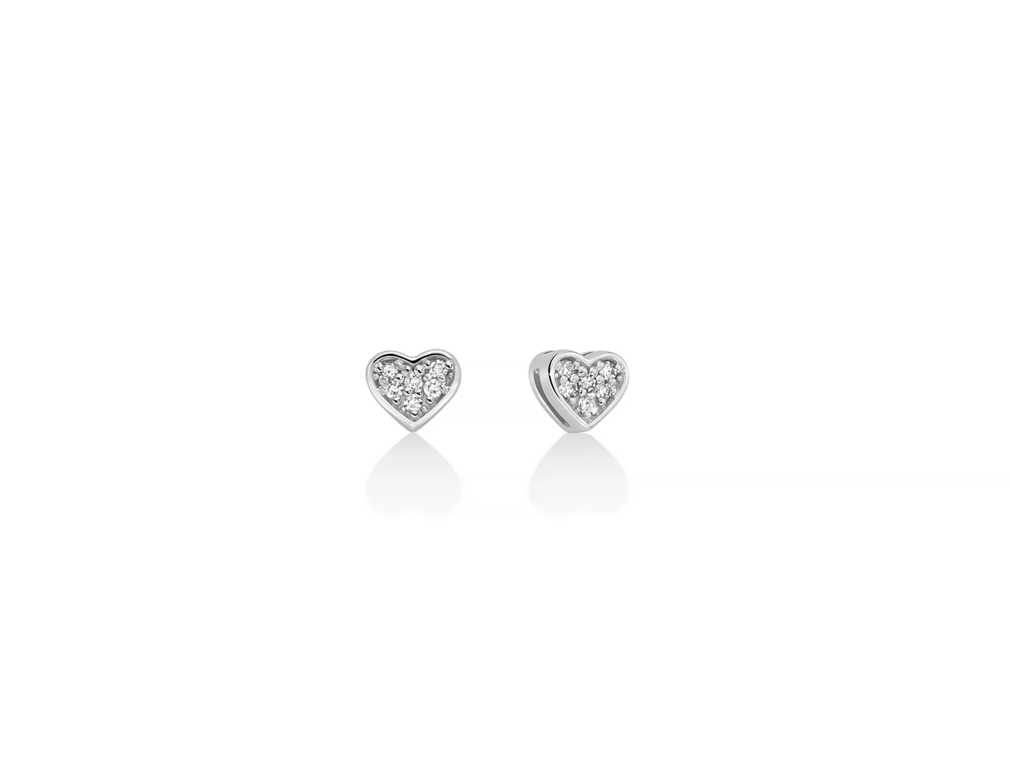 Orecchini di diamanti a cuore 5x4 mm