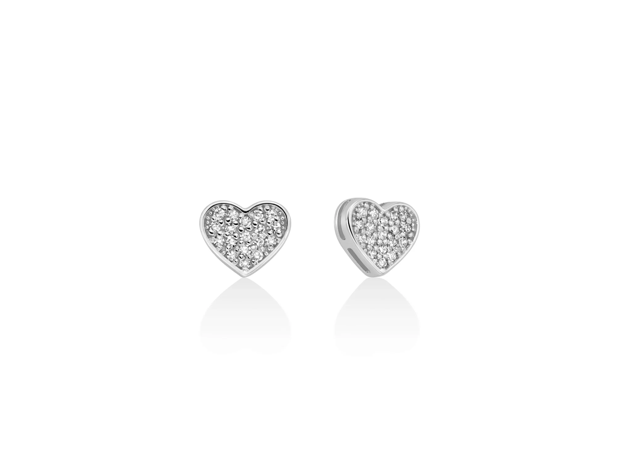 Orecchini di diamanti a cuore 7x6 mm