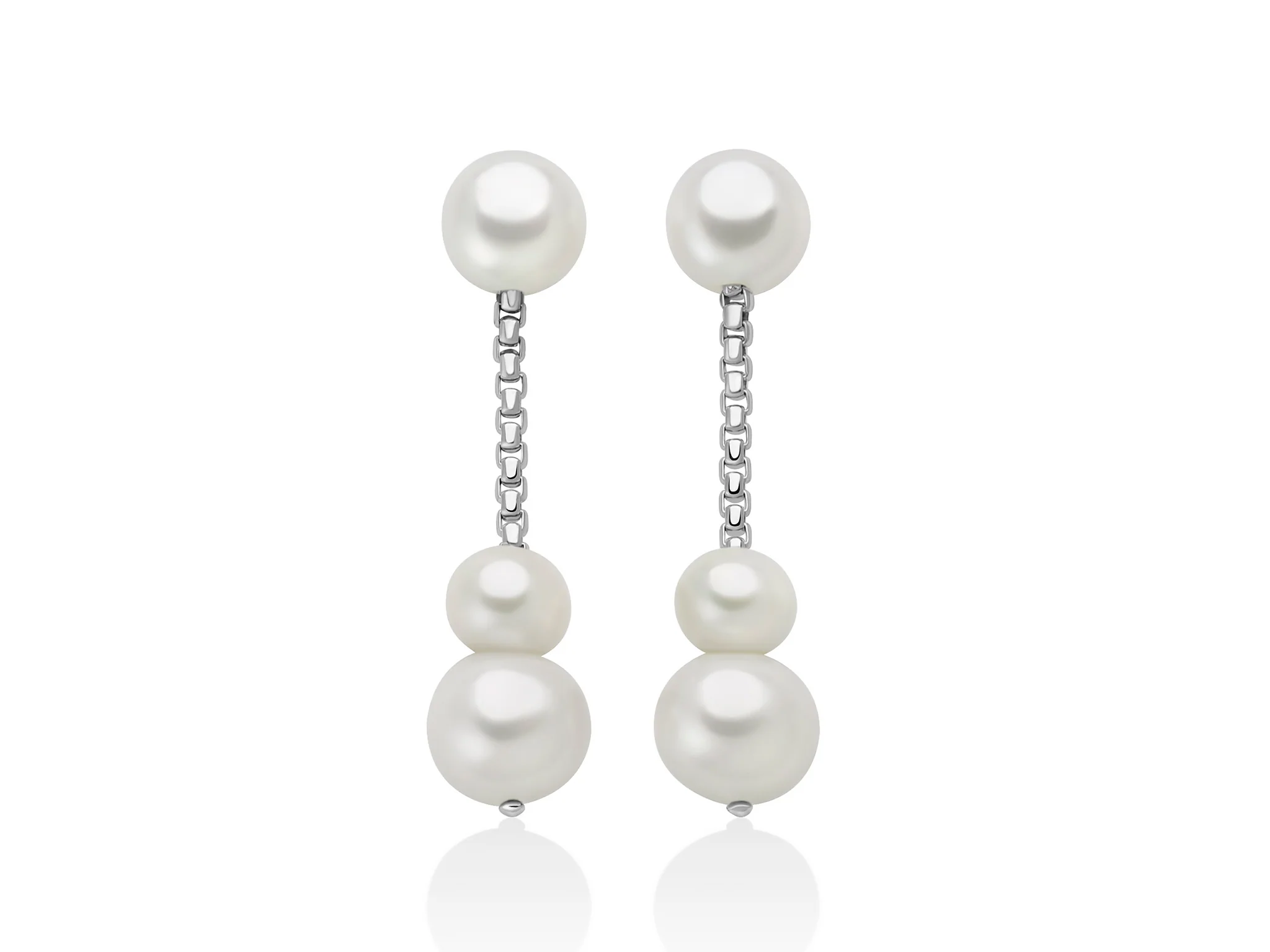 Orecchini in argento pendenti con perle Oriente