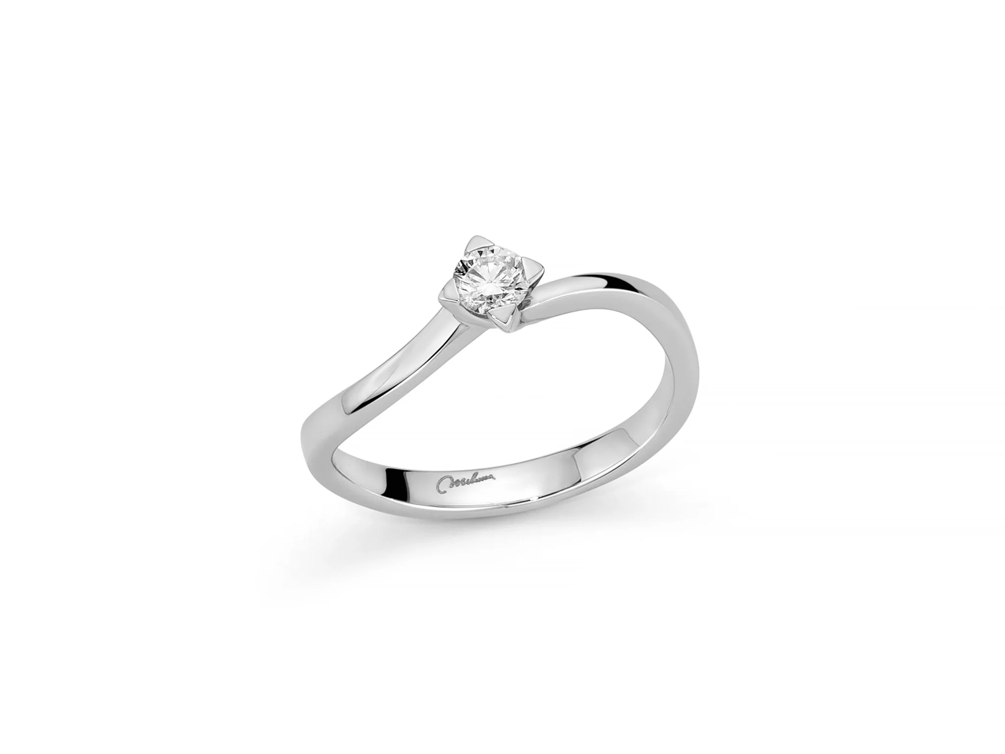 Solitario Amore Infinito con diamante a valentino in platino - Image 3